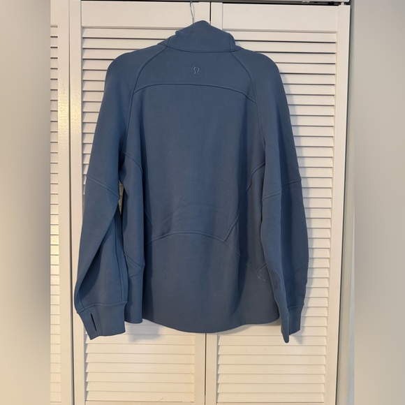 Lululemon Scuba Oversized Funnel-Neck Half Zip Long Washed Denim Gold M/L - Picture 8 of 8